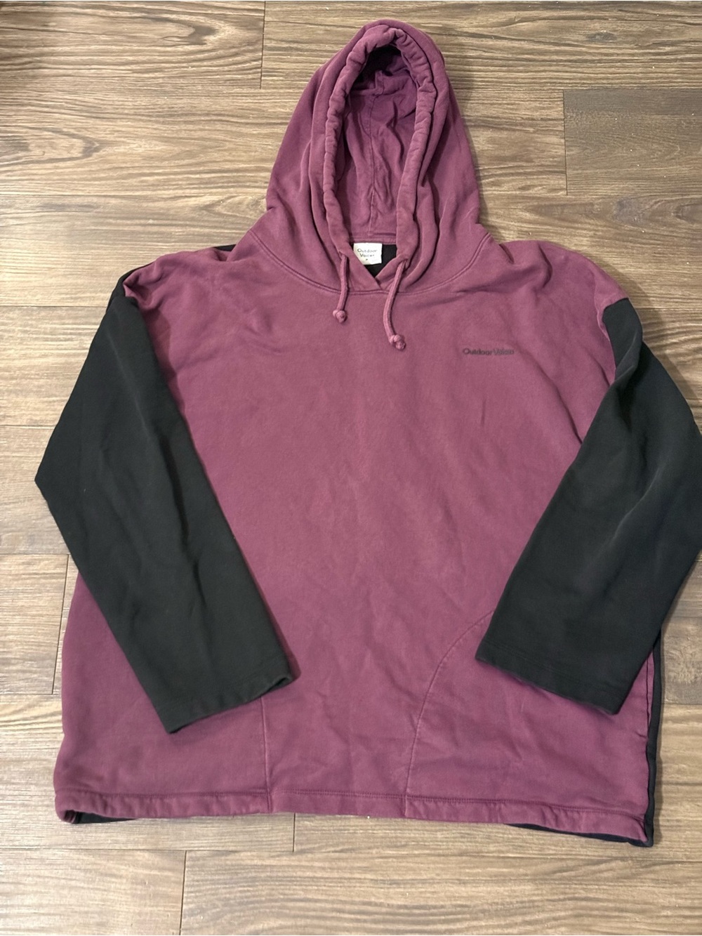 Outdoor Voices Plum Hoodie with Black Sleeves